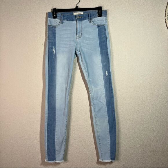 Pacsun Blue Low Rise Two-Toned Super Stretch Ankle‎ Jeggings Womens Size 25L - Picture 1 of 8